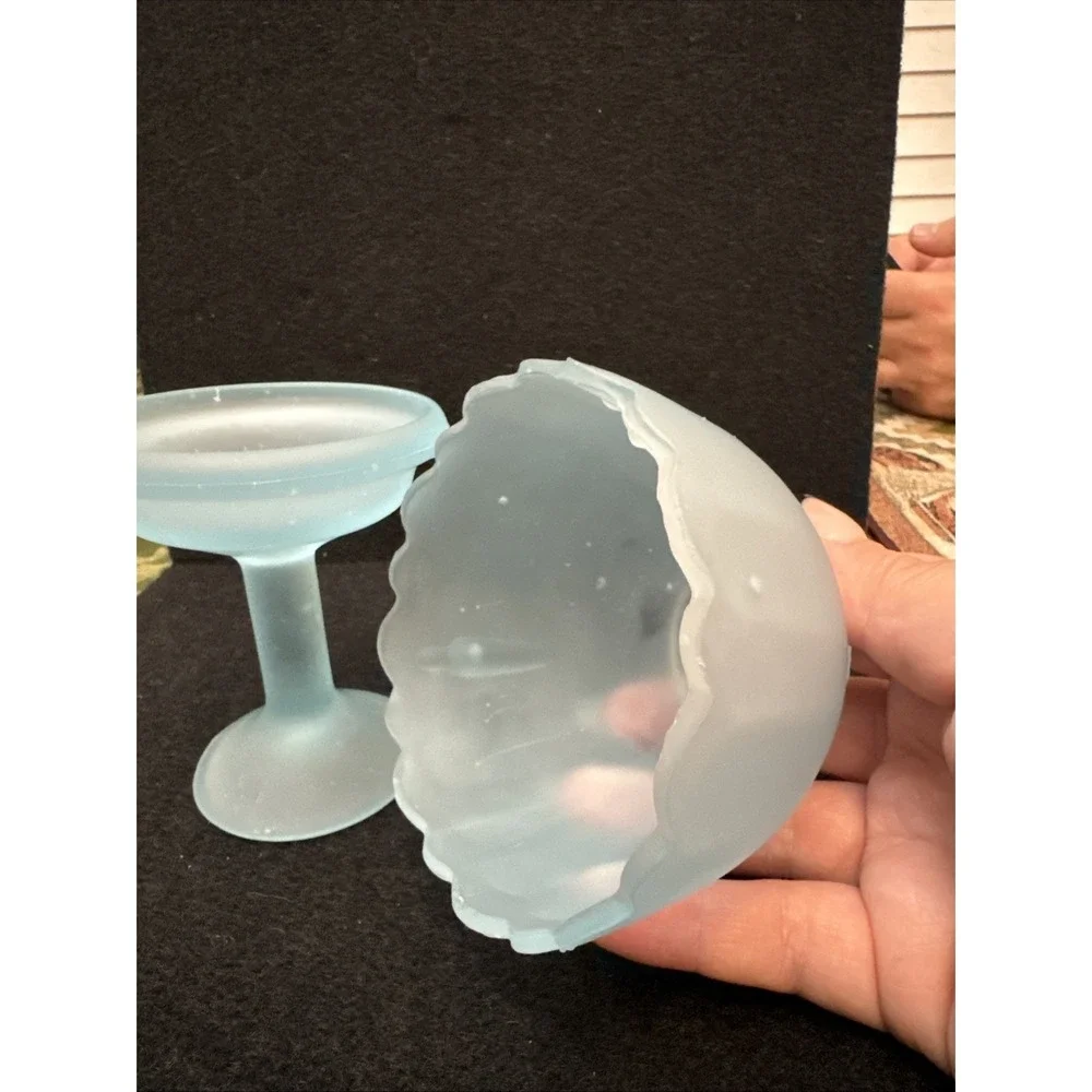 Westmoreland Vintage Baby Blue Frosted Glass 2-Piece Fairy Lamp 6